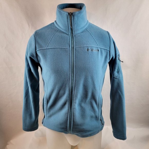 Columbia Jacket Womens Blue Fleece Full Zip Pockets Outdoors Gorpcore Light - Picture 1 of 10